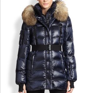 SAM | Millennium Fur Trim Down Coat | Blue | Small